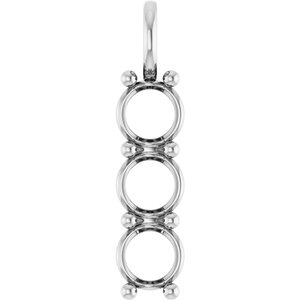 14K X1 White Gold 7.4 mm Round Pendant Mounting – image 2