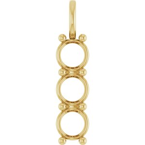 18K Yellow Gold 7.4 mm Round Pendant Mounting – image 2