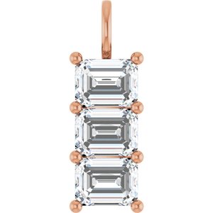 14K Rose Gold 8.5x6.5 mm Emerald Pendant Mounting
