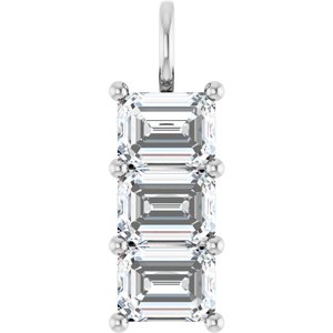 14K White Gold 8.5x6.5 mm Emerald Pendant Mounting