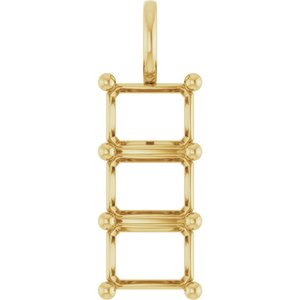 10K Yellow Gold 8.5x6.5 mm Emerald Pendant Mounting – image 2