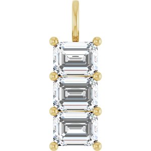 18K Yellow Gold 8.5x6.5 mm Emerald Pendant Mounting