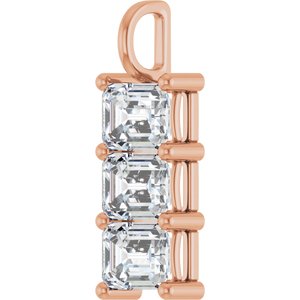 14K Rose Gold 8.5x6.5 mm Emerald Pendant Mounting – image 3