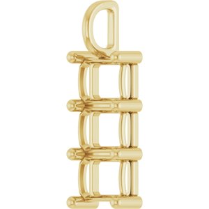 18K Yellow Gold 8.5x6.5 mm Emerald Pendant Mounting – image 4