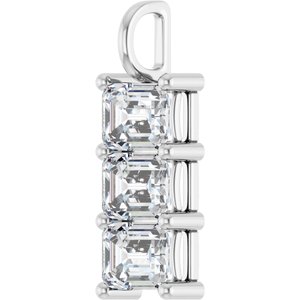 14K White Gold 8.5x6.5 mm Emerald Pendant Mounting – image 3
