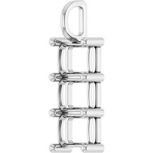 Sterling Silver 8.5x6.5 mm Emerald Pendant Mounting – image 4