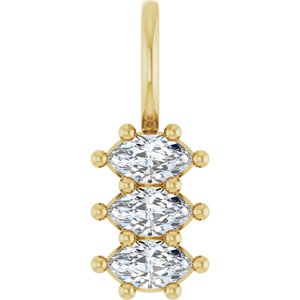 10K Yellow Gold 4.5x2.5 mm Marquise Pendant Mounting