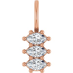10K Rose Gold 4.5x2.5 mm Marquise Pendant Mounting