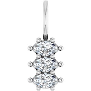 14K X1 White Gold 4.5x2.5 mm Marquise Pendant Mounting