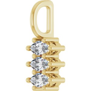 14K Yellow Gold 4.5x2.5 mm Marquise Pendant Mounting – image 3