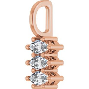 10K Rose Gold 4.5x2.5 mm Marquise Pendant Mounting – image 3