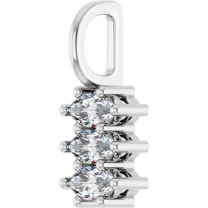 18K White Gold 4.5x2.5 mm Marquise Pendant Mounting – image 3