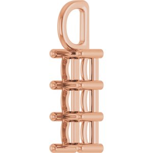 10K Rose Gold 3.75x3.75 mm Square Pendant Mounting – image 4