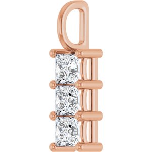 14K Rose Gold 3.75x3.75 mm Square Pendant Mounting – image 3