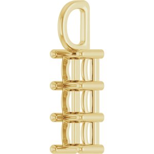 18K Yellow Gold 3.75x3.75 mm Square Pendant Mounting – image 4