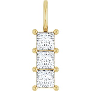 10K Yellow Gold 3.75x3.75 mm Square Pendant Mounting