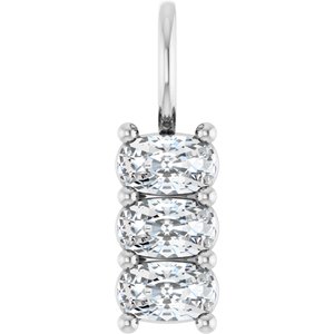 14K White Gold 5x3 mm Elongated Cushion Pendant Mounting
