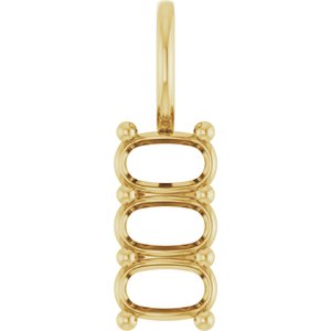 10K Yellow Gold 5x3 mm Elongated Cushion Pendant Mounting – image 2