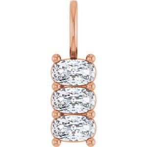 18K Rose Gold 5x3 mm Elongated Cushion Pendant Mounting
