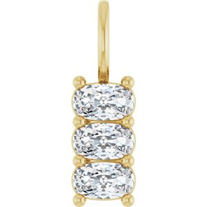 10K Yellow Gold 5x3 mm Elongated Cushion Pendant Mounting