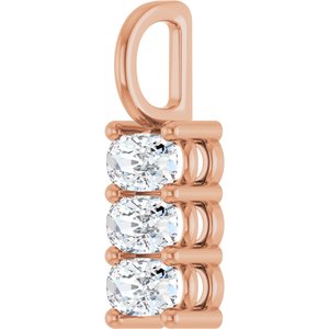 10K Rose Gold 5x3 mm Elongated Cushion Pendant Mounting – image 3