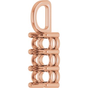 14K Rose Gold 5x3 mm Elongated Cushion Pendant Mounting – image 4