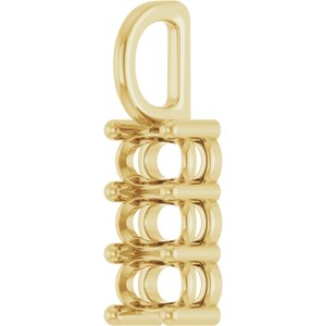14K Yellow Gold 5x3 mm Elongated Cushion Pendant Mounting – image 4