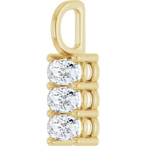 14K Yellow Gold 5x3 mm Elongated Cushion Pendant Mounting – image 3