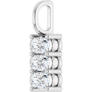 14K X1 White Gold 5x3 mm Elongated Cushion Pendant Mounting – image 3