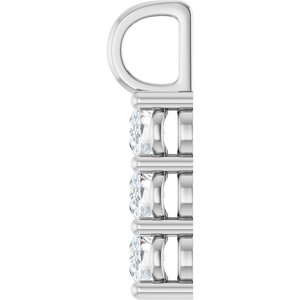 14K White Gold 6x4 mm Elongated Cushion Pendant Mounting – image 5