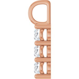 10K Rose Gold 6x4 mm Elongated Cushion Pendant Mounting – image 5