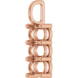 10K Rose Gold 6x4 mm Elongated Cushion Pendant Mounting – image 4