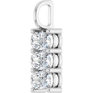 14K White Gold 6x4 mm Elongated Cushion Pendant Mounting – image 3