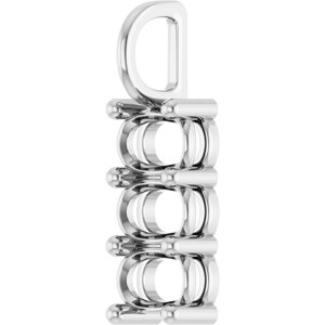 10K White Gold 6x4 mm Elongated Cushion Pendant Mounting – image 4