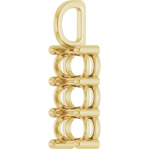 10K Yellow Gold 6x4 mm Elongated Cushion Pendant Mounting – image 4