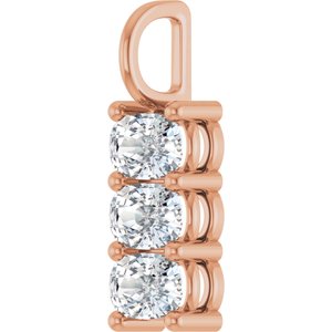 14K Rose Gold 6x4 mm Elongated Cushion Pendant Mounting – image 3