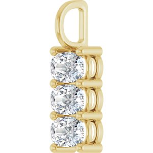 10K Yellow Gold 6x4 mm Elongated Cushion Pendant Mounting – image 3