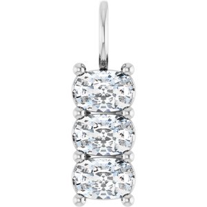Sterling Silver 6x4 mm Elongated Cushion Pendant Mounting