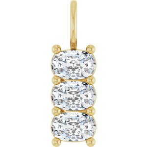 10K Yellow Gold 6x4 mm Elongated Cushion Pendant Mounting