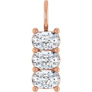 10K Rose Gold 6x4 mm Elongated Cushion Pendant Mounting