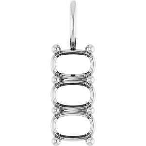 Continuum Sterling Silver 6x4 mm Elongated Cushion Pendant Mounting – image 2