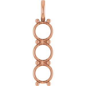 10K Rose Gold 9.4 mm Round Pendant Mounting – image 2