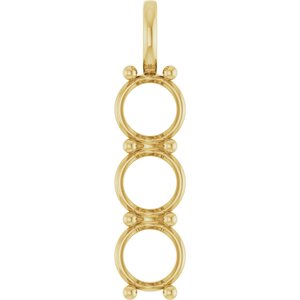 14K Yellow Gold 9.4 mm Round Pendant Mounting – image 2