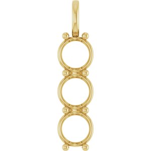 14K Yellow Gold 10 mm Round Pendant Mounting – image 2