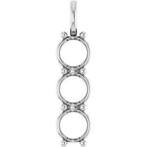 10K White Gold 10 mm Round Pendant Mounting – image 2