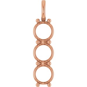 10K Rose Gold 10 mm Round Pendant Mounting – image 2