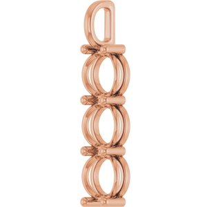 10K Rose Gold 10 mm Round Pendant Mounting – image 4