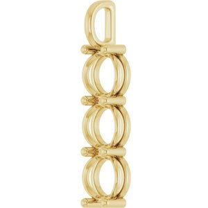 18K Yellow Gold 10 mm Round Pendant Mounting – image 4