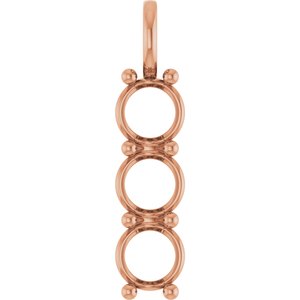 10K Rose Gold 8 mm Round Pendant Mounting – image 2