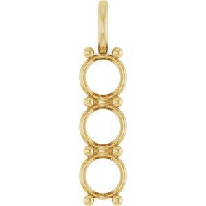 14K Yellow Gold 8 mm Round Pendant Mounting – image 2